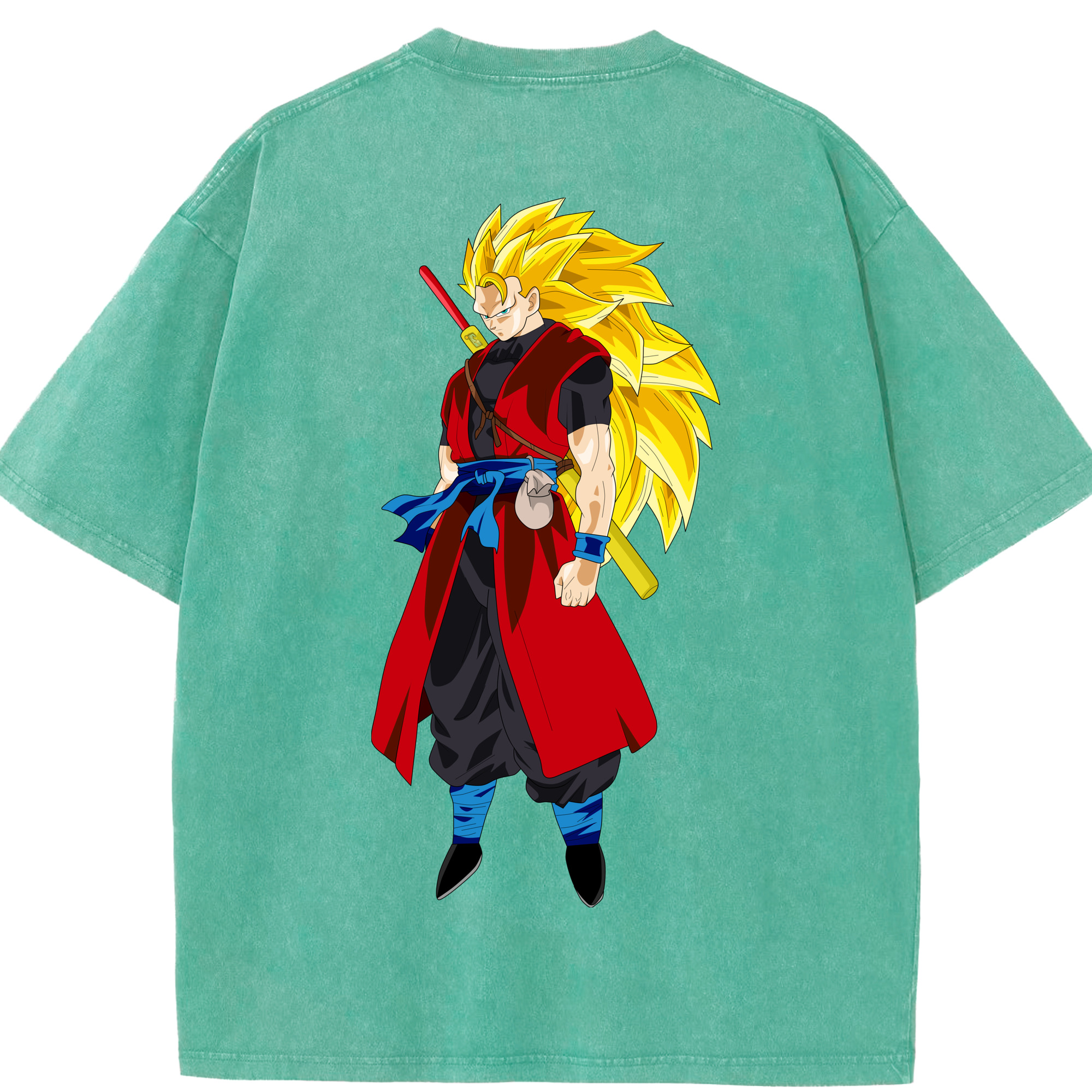 （画像用） ドラゴンボール トランクス（Torankusu）DRAGON BALL Trunks 綿100% ヴィンテージ風 半袖Tシャツ（背面プリント）